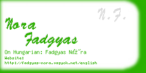 nora fadgyas business card